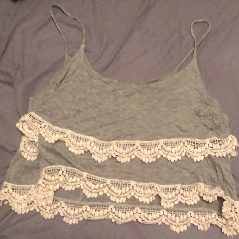 Gray crop top